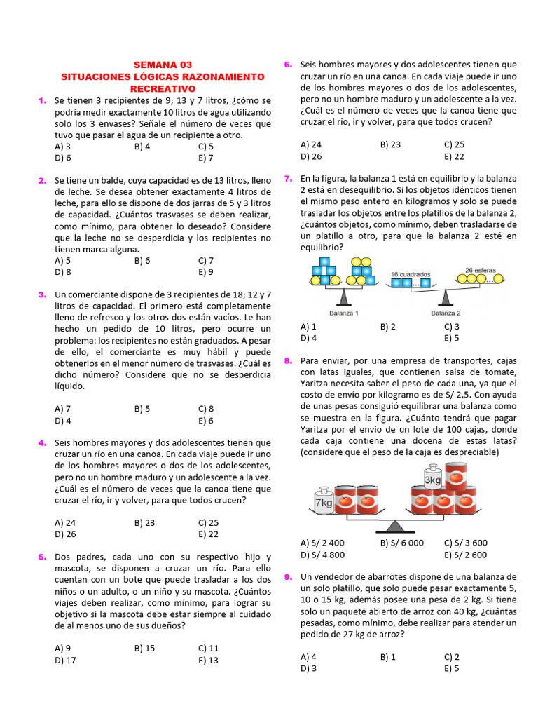 Ejercicios de Razonamiento Lógico y Matemático | PDF | Multiplicación