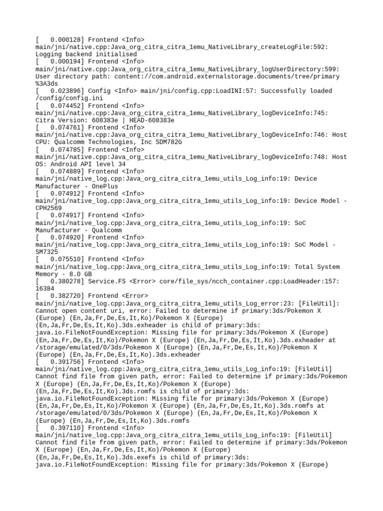 Citra Log | PDF | Software | Computer Engineering