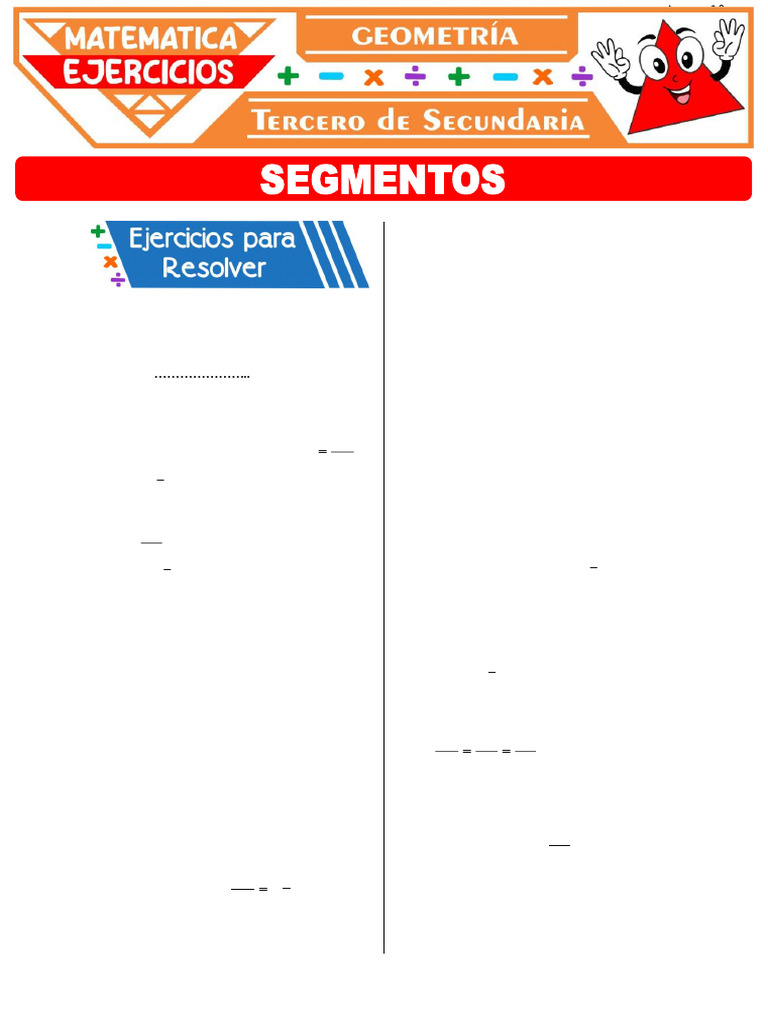 Ejercicios de Segmentos para Secundaria | PDF
