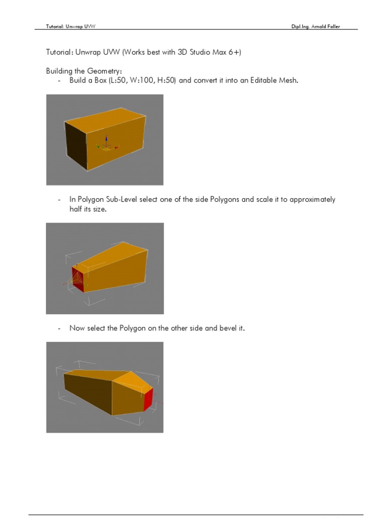 Tutorial Unwrap Uvw Dipl Ing Arnold Faller Pdf Adobe Photoshop