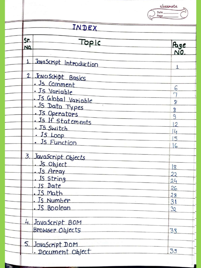 Java Script Handwritten Notes | PDF