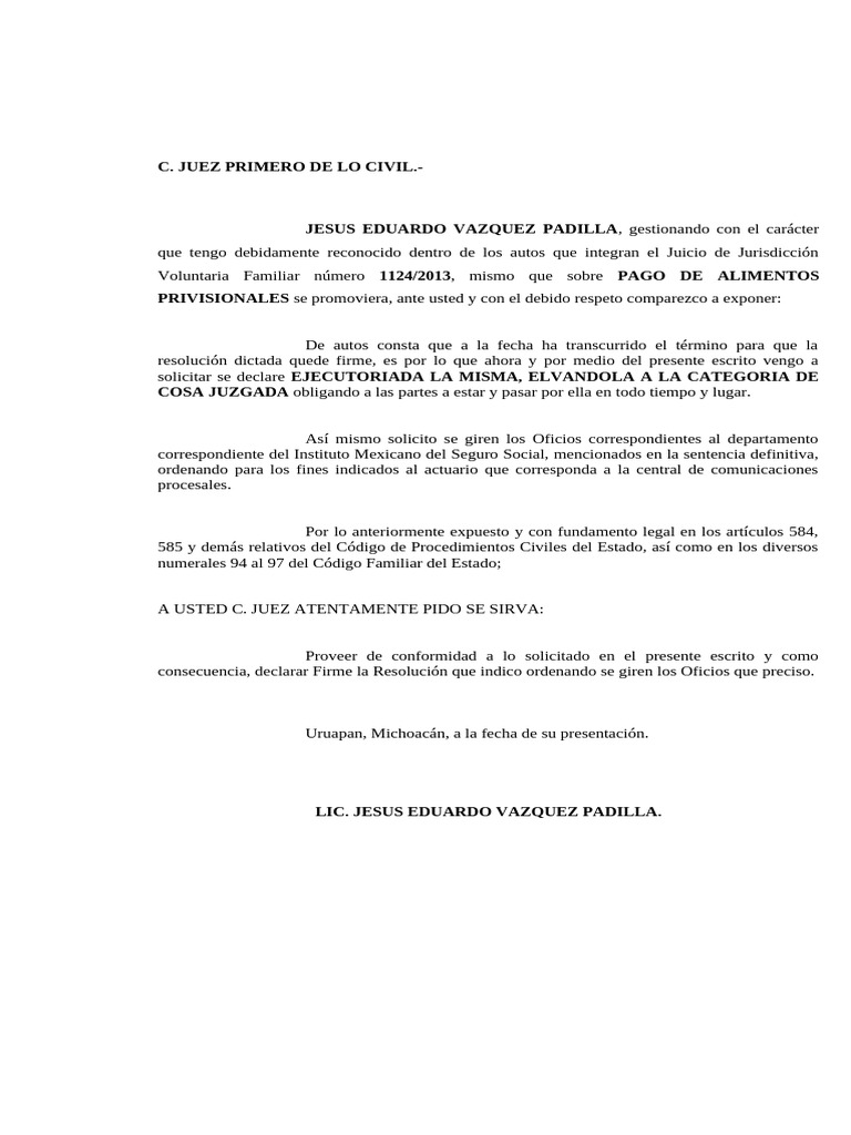Declarar Firme Sentencia | PDF | Sentencia (ley) | Separación de poderes