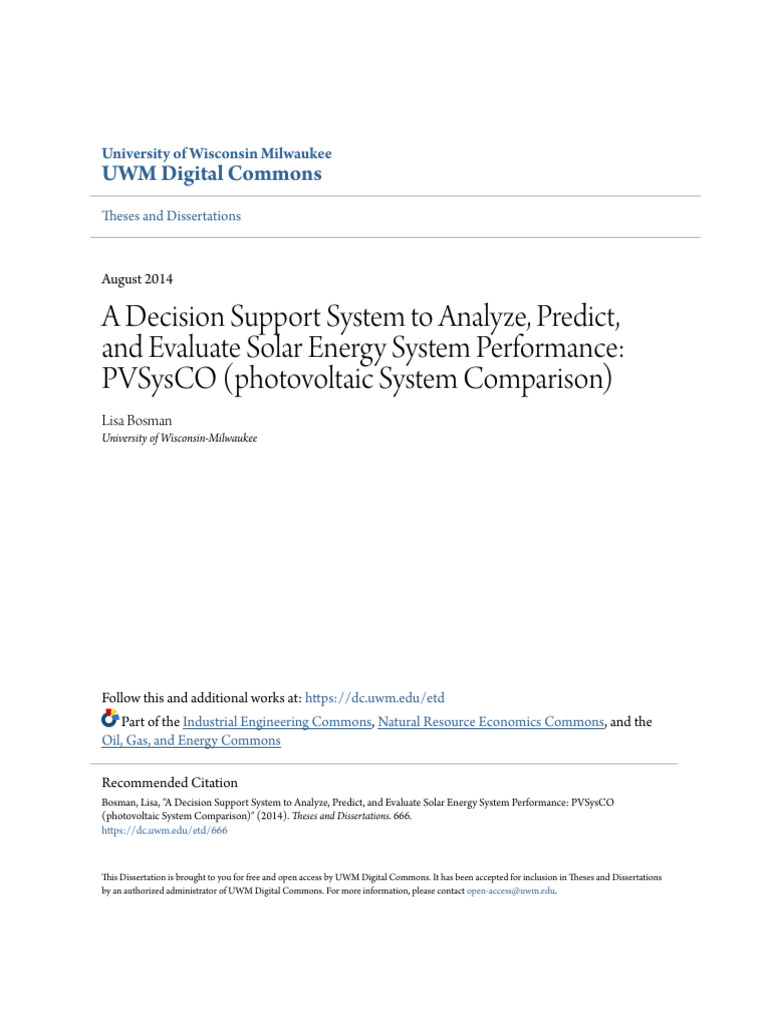 A Decision Support System To Analyze Predict and Evaluate Solar | PDF ...