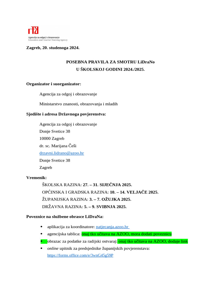 Posebna-Pravila Lidrano 2024 2025 | PDF