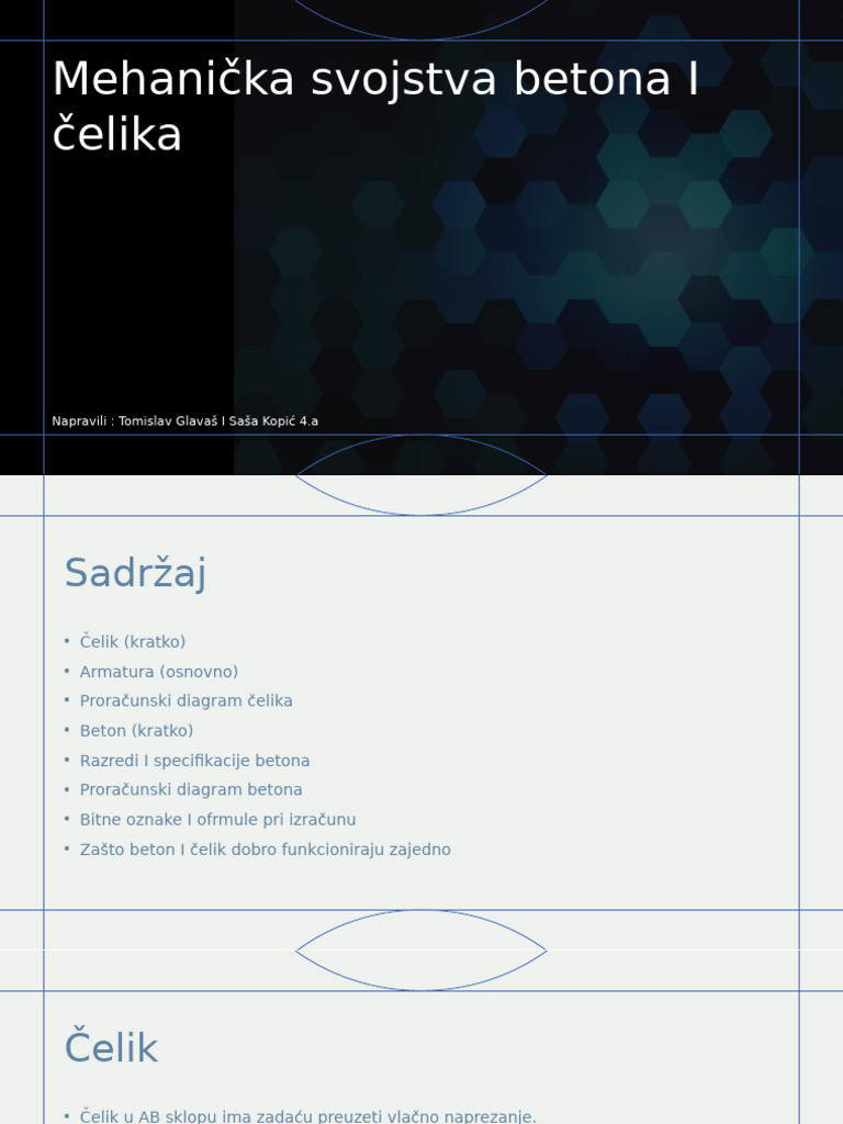 Mehanička Svojstva Betona I Čelika, Nosive | PDF