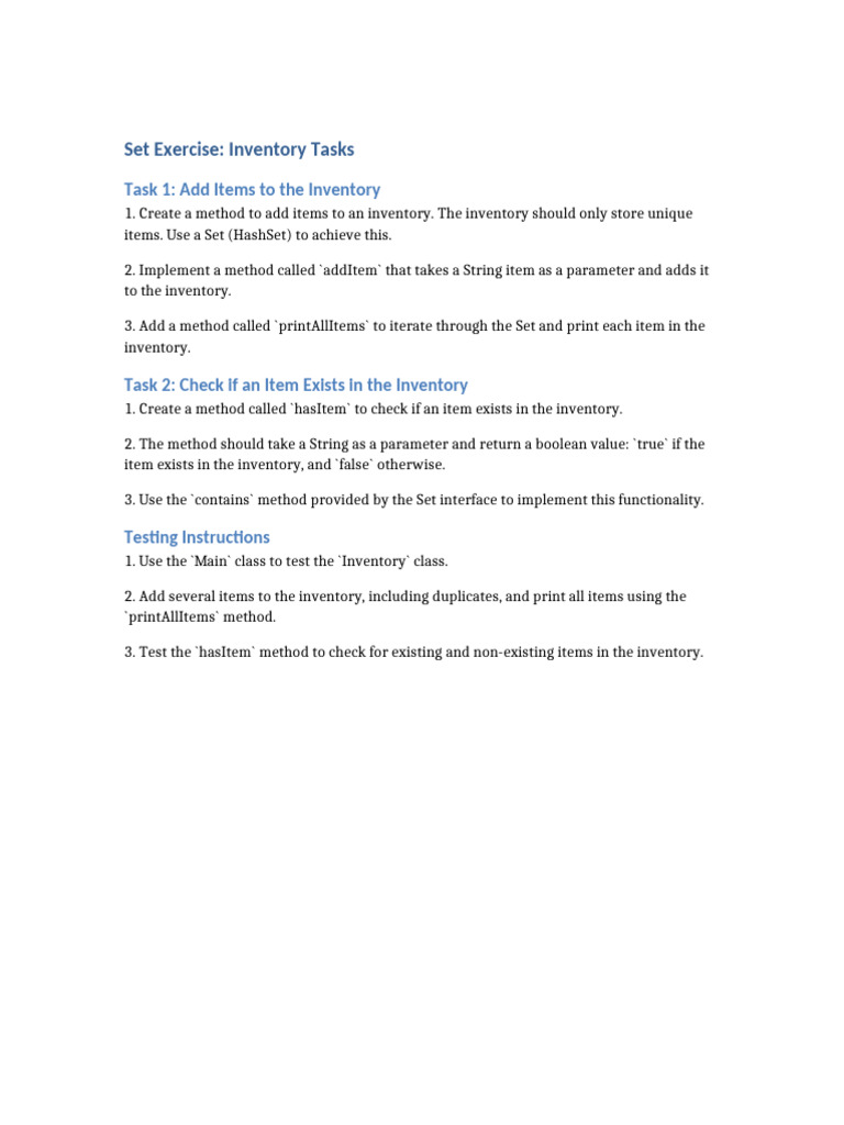 Inventory_Set_Exercise | PDF