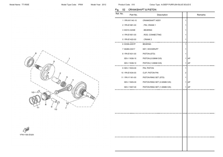 Tt-R50e Crankshaft & Piston | PDF | Piston | Mechanical Engineering