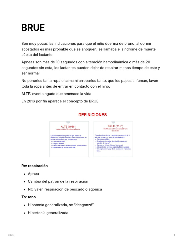 Definición y manejo del BRUE en pediatría | PDF | Apnea | Medicina CLINICA