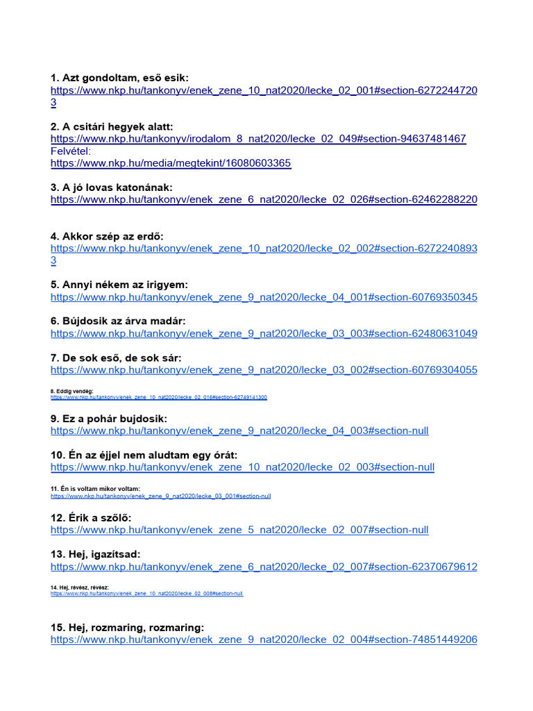 Népzene 2025 Érettségi | PDF
