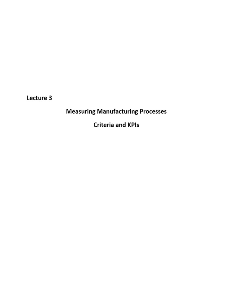 Manufacturing Process Metrics & KPIs | PDF | Performance Indicator ...