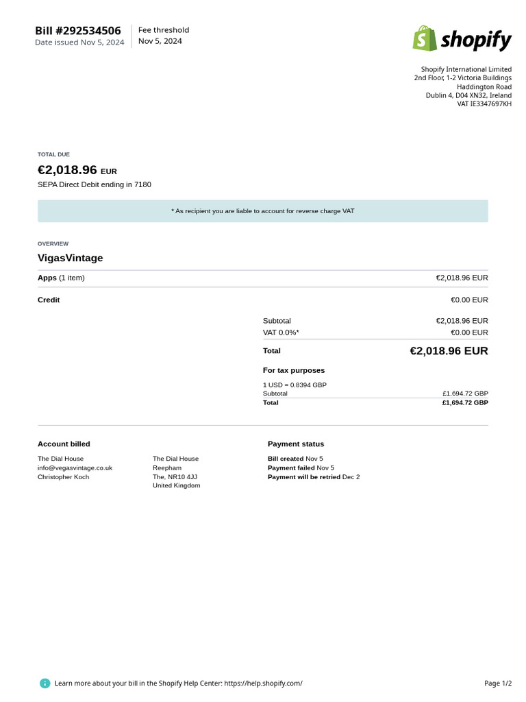 VigasVintage Invoice Summary | PDF | Business | Money