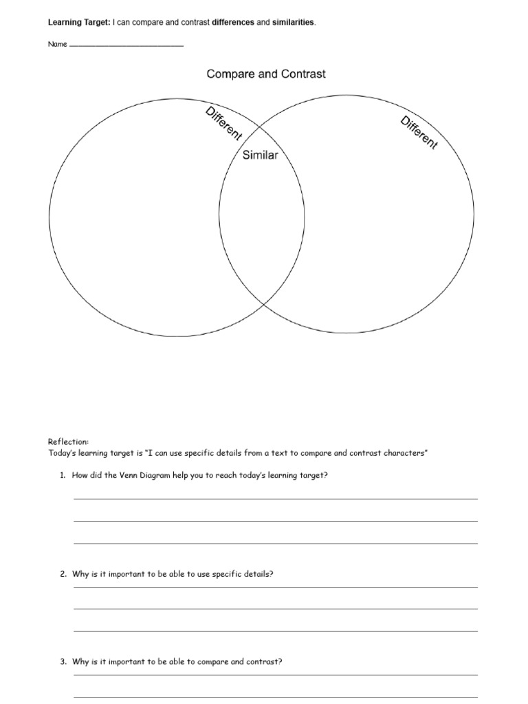 Compare and Contrast Learning Guide | PDF