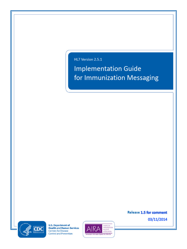HL7 Immunization Messaging Guide 2.5.1 | PDF | Vaccines | Computing