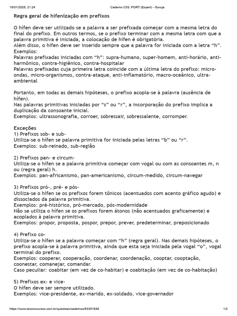 Regras de Hifenização de Prefixos | PDF | Famílias linguísticas ...