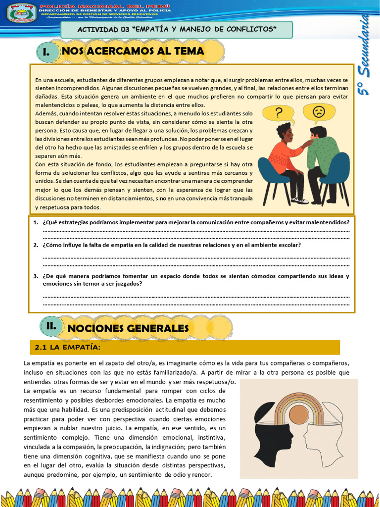 Fomentando la Empatía en Conflictos | PDF | Empatía | Las emociones