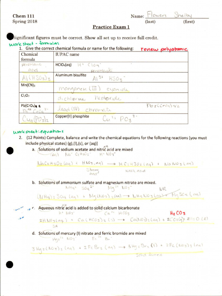 Practice Exam 1 Fall 2018 Key | PDF