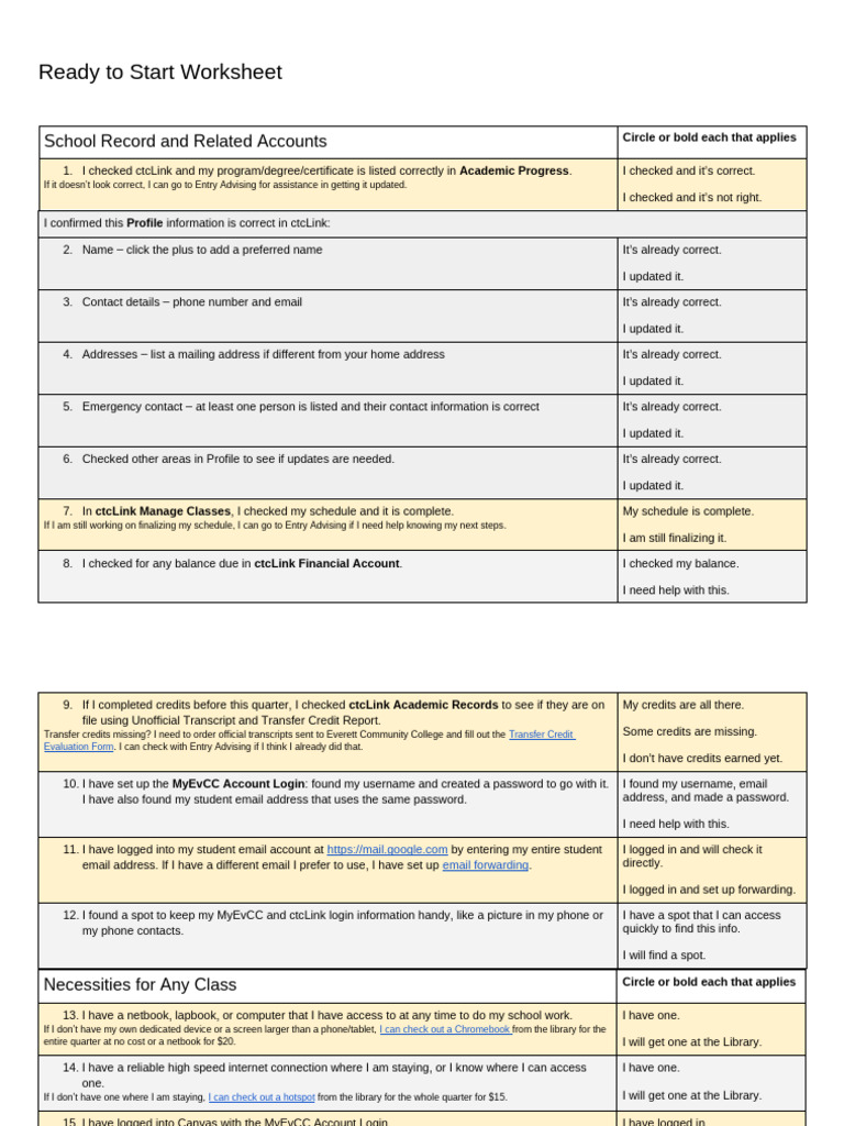 Worksheet_+Week+1+Ready+to+Start+Numbered | PDF | Login | Password