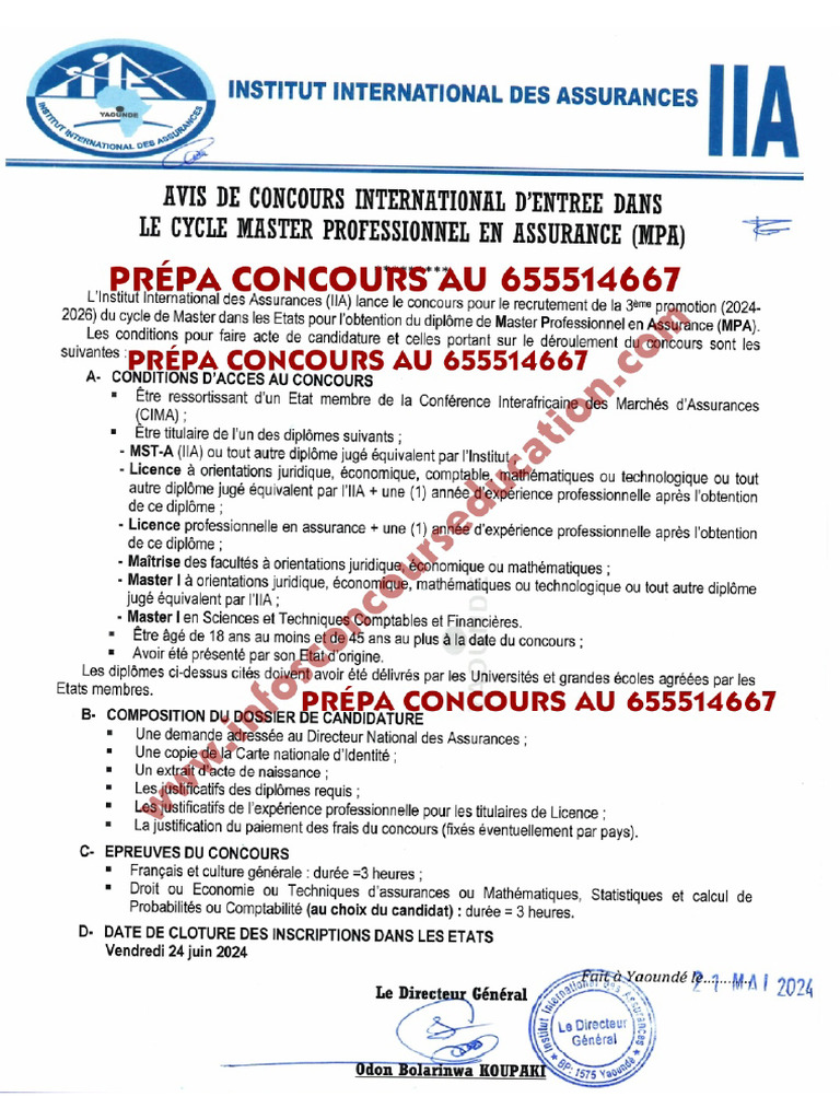 Concours Iia 2024 Pdf