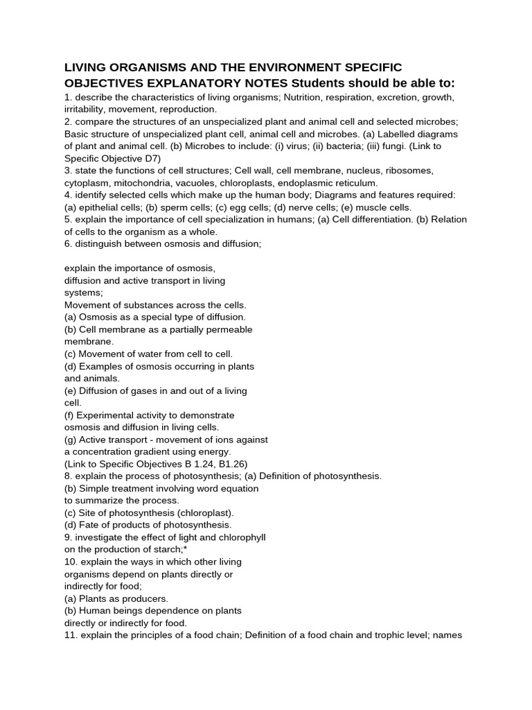 Hsb cxc syllabus 1 pdf nervous system nutrients