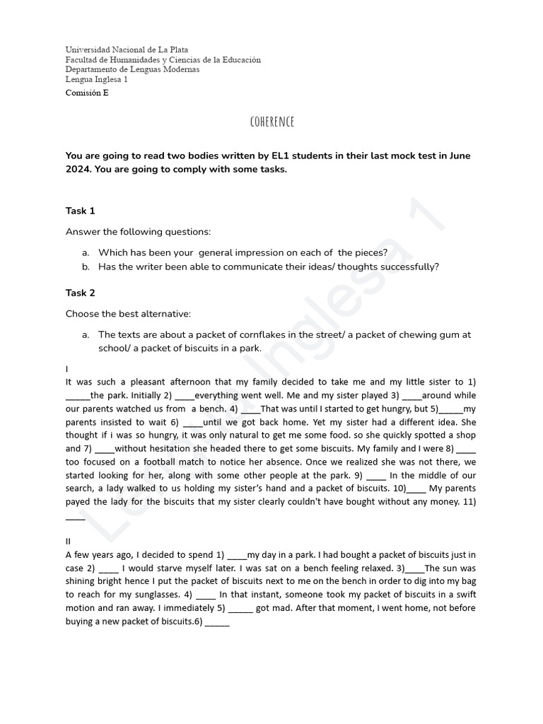 English Language Task Guide for Students | PDF