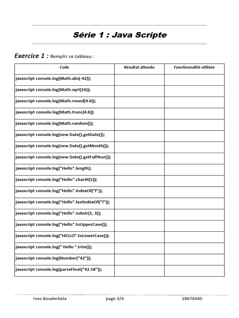 Exercices de JavaScript pour débutants | PDF | JavaScript | Html