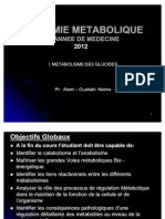 Biochimie Métabolique 1ère Med Glucides 2012. Pr. Alami.