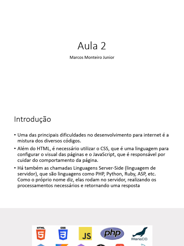 Introdução ao HTML e Estrutura de Páginas | PDF | Html | Rede mundial ...