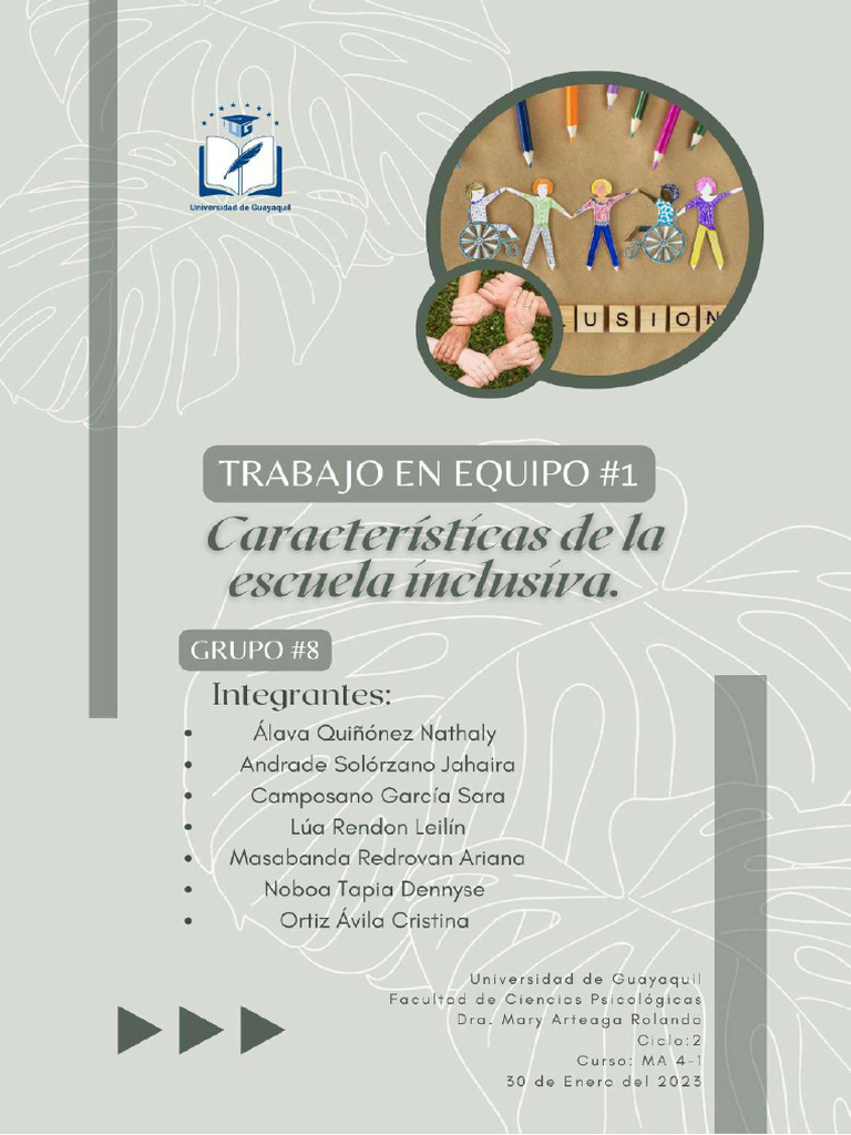 Características de la Escuela Inclusiva | PDF | Maestros | Plan de estudios