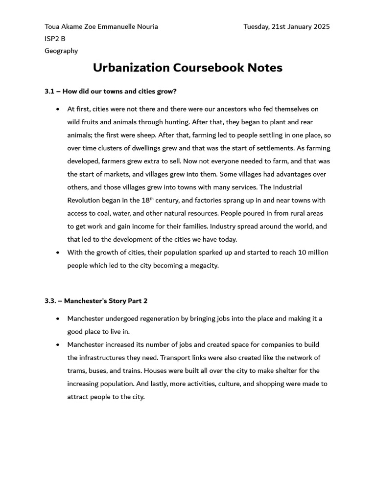 Urbanization Growth and Impact | PDF