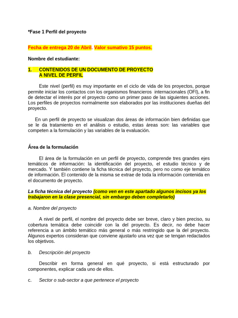Guía para Elaborar un Perfil de Proyecto | PDF | Institución | Economias