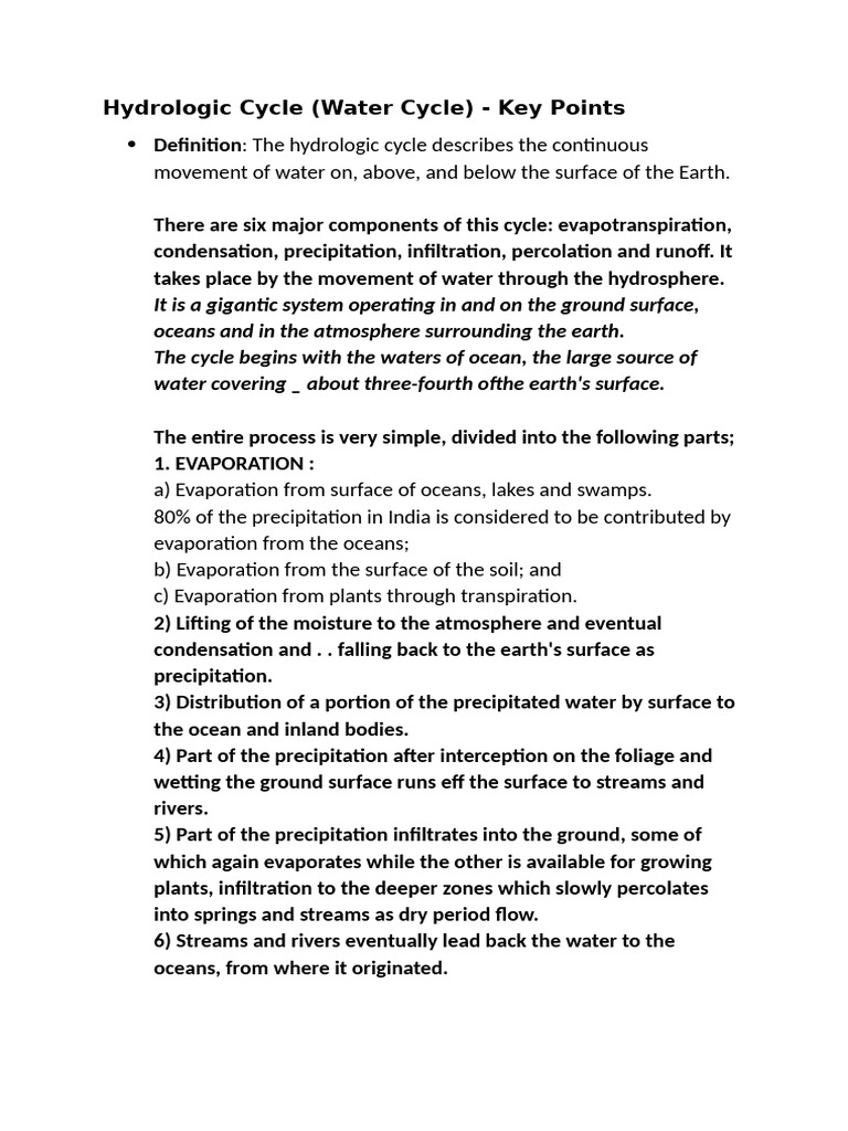 Understanding the Hydrologic Cycle | PDF | Precipitation | Tropical ...