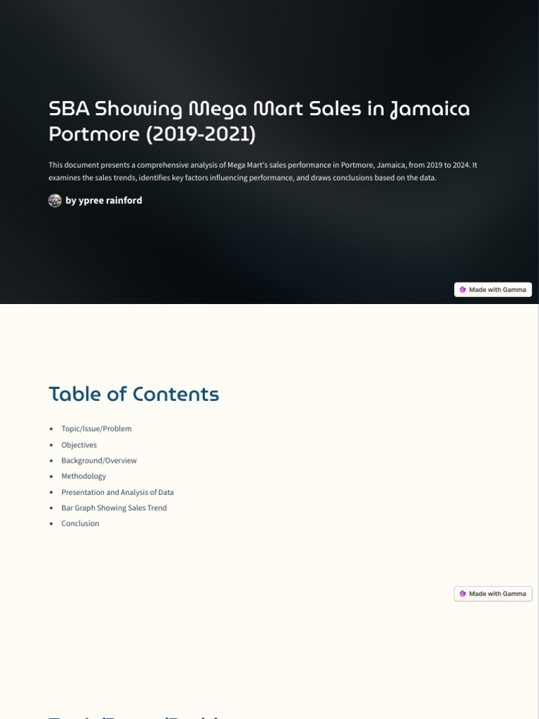 Mega Mart Sales Analysis in Portmore | PDF | Data | Quantitative Research