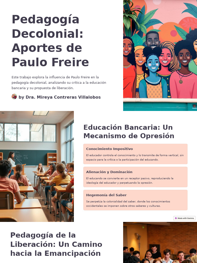 Freire y la Pedagogía Decolonial | PDF | Educación en artes liberales