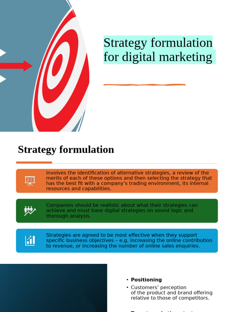 Digital Marketing Strategy Formulation | PDF | Marketing | Marketing ...