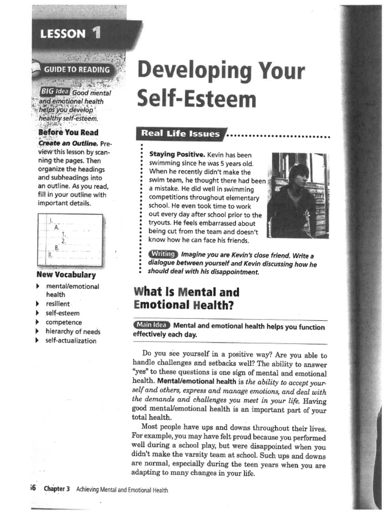 Lesson 2 Reading - Self-Esteem | PDF