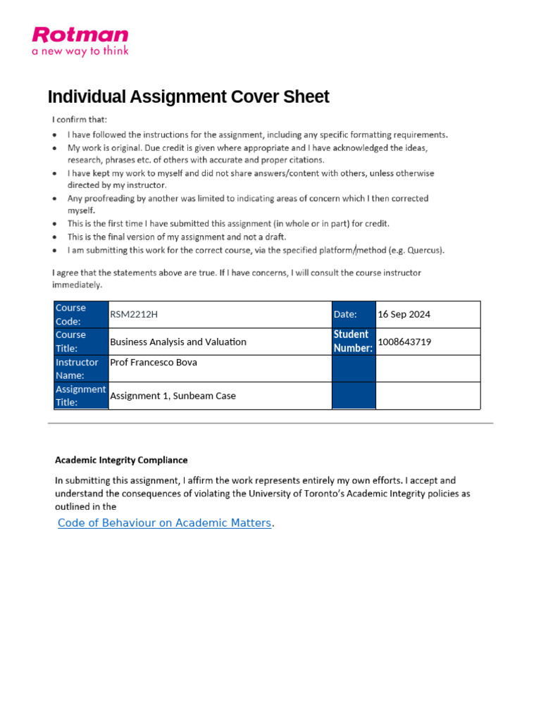 Sunbeam Case Analysis: Earnings Management | PDF | Valuation (Finance ...
