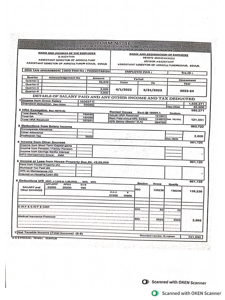 Form No 16 | PDF