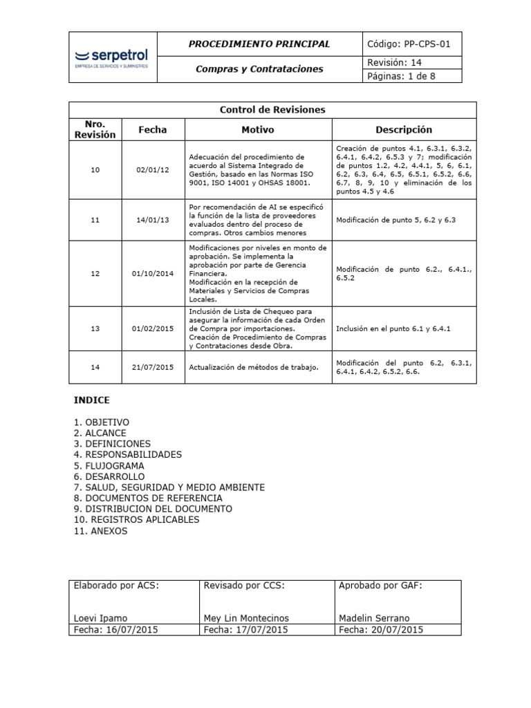 Procedimiento de Compras y Contrataciones | PDF | Business