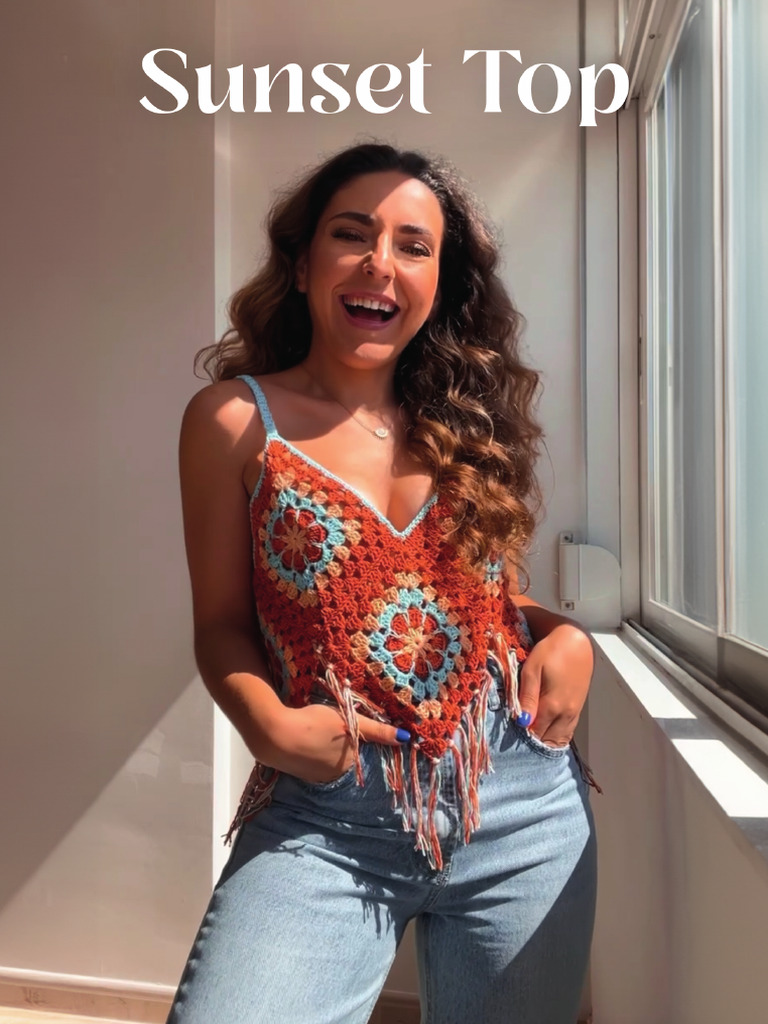 Butterfly Sunset Crochet Top | PDF | Crochet | Woven Fabrics