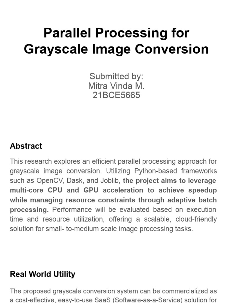 Parallel Processing For Grayscale Image Conversion | PDF | Parallel ...