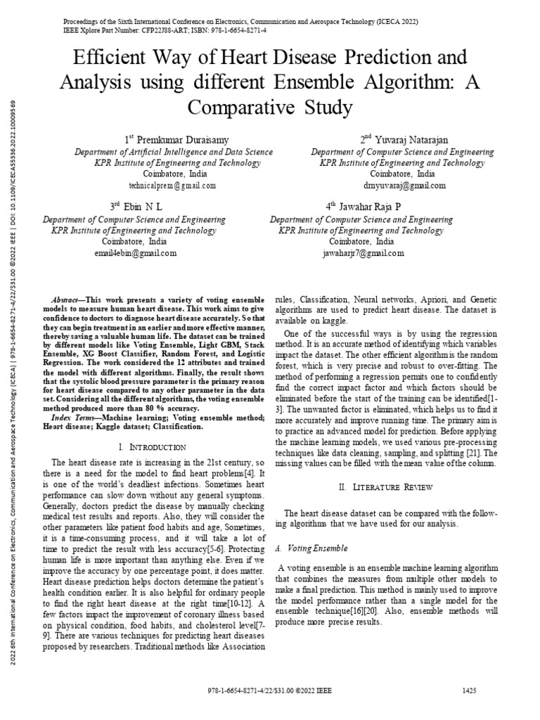 Heart Disease Prediction Using Ensemble Methods | PDF | Machine ...