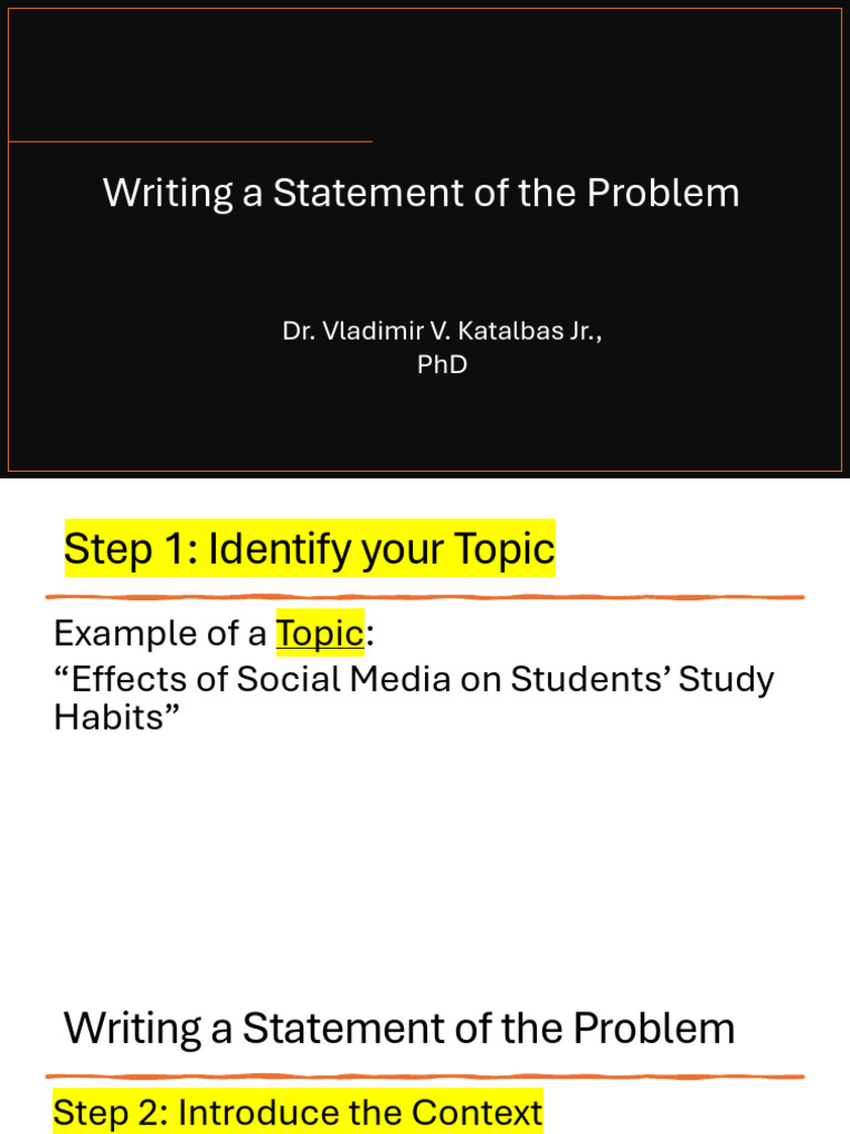 Writing a Problem Statement Guide | PDF | Social Media | Popular ...