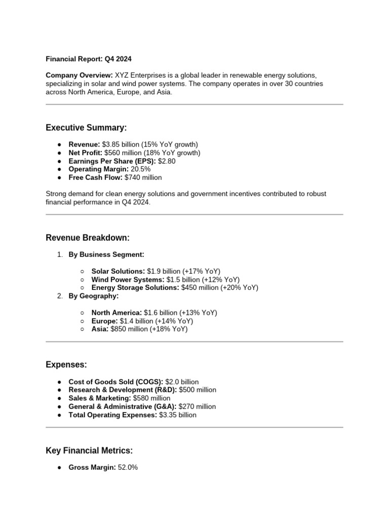 Financial Report - Q4 2024 | PDF