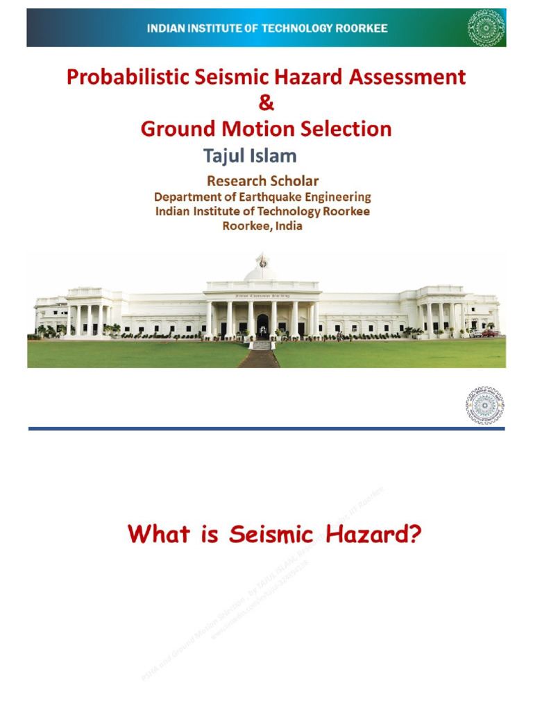 Seismic Hazard Assessment and Ground Motion Selection 1735434578 | PDF