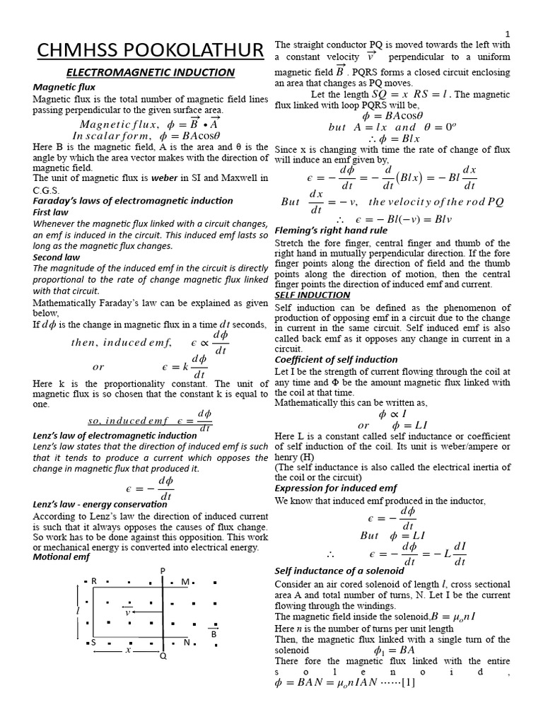 Electromagnetic Induction Explained | PDF | Inductance ...
