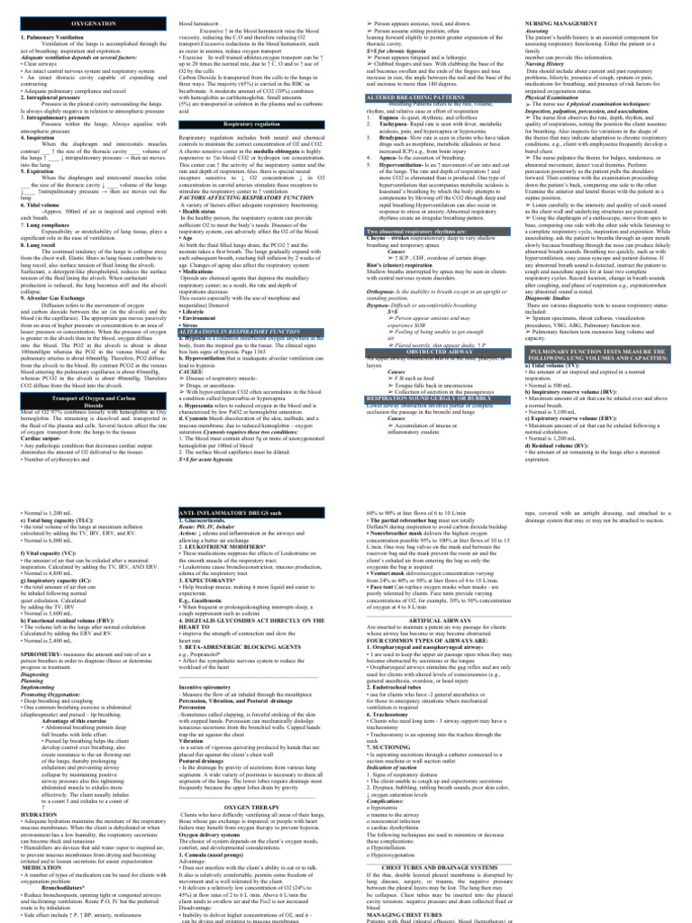 OXYGENATION PT 2 | PDF | Breathing | Respiratory System
