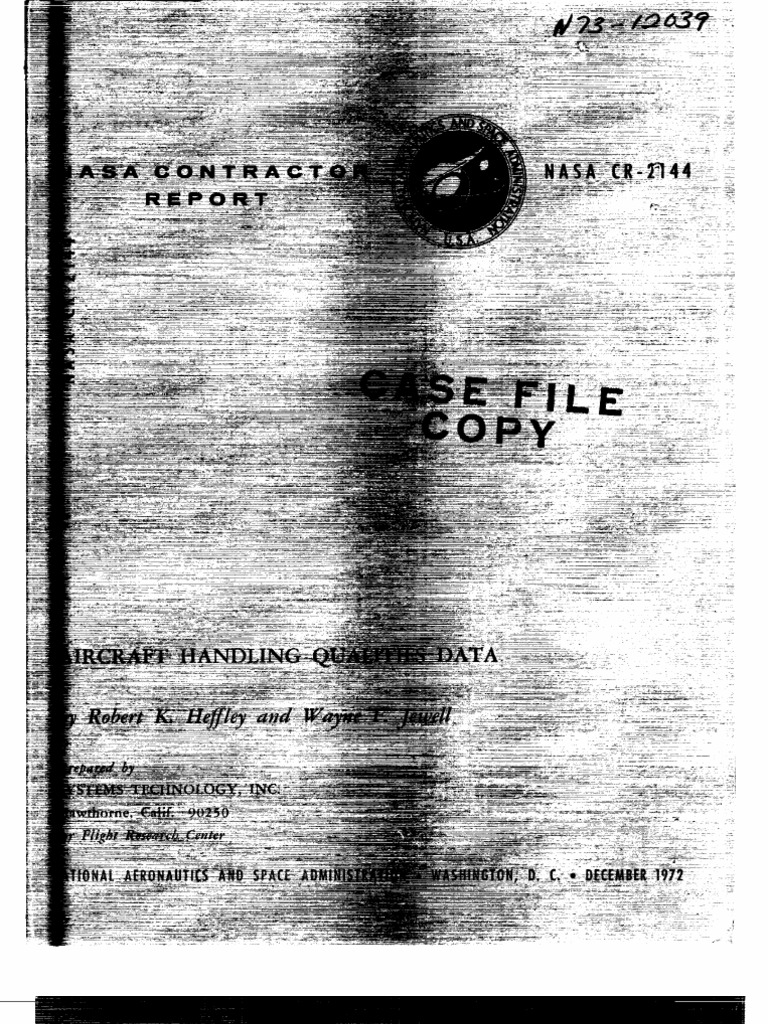 (NASA) Aircraft Handling Qualities Data PDF