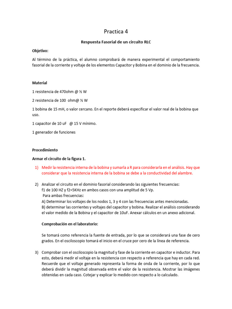 Análisis Fasorial en Circuitos RLC | PDF | Inductor | Resistencia ...