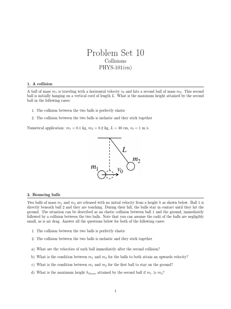 Problem Set 10 | PDF | Collision | Orbit