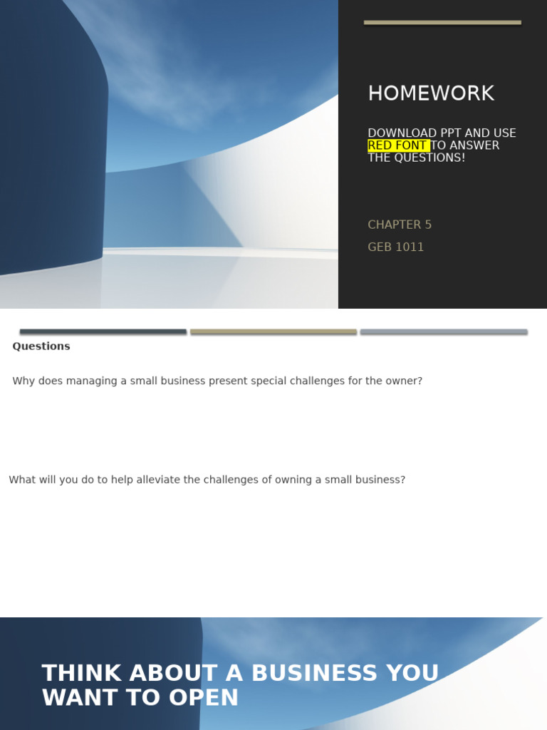 Small Business Plan Homework Guide | PDF | Small Business ...